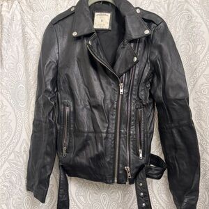 Zara Black Leather Moto Jacket